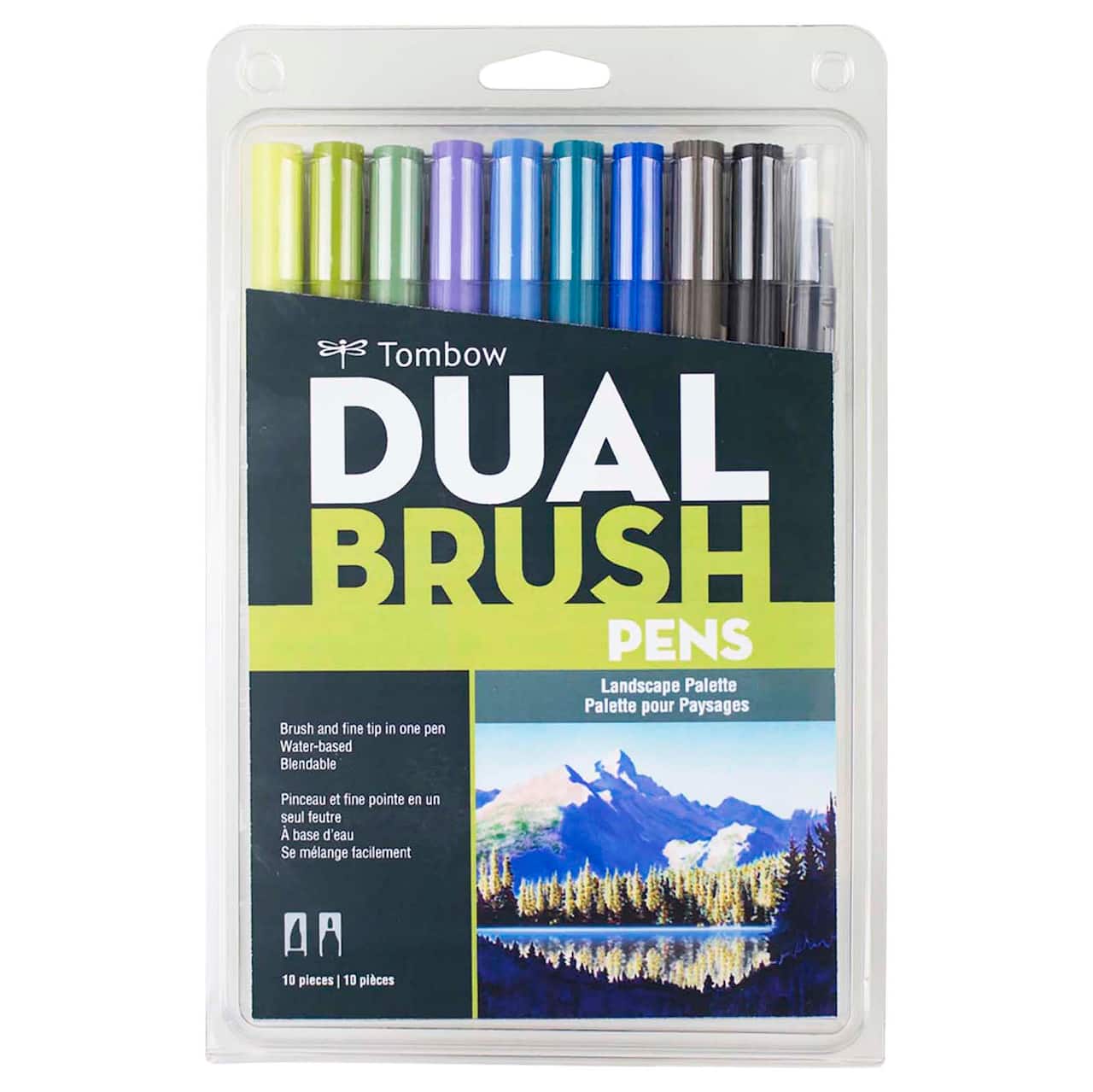 6 Packs: 10 ct. (60 total) Tombow Landscape Dual Brush Pens